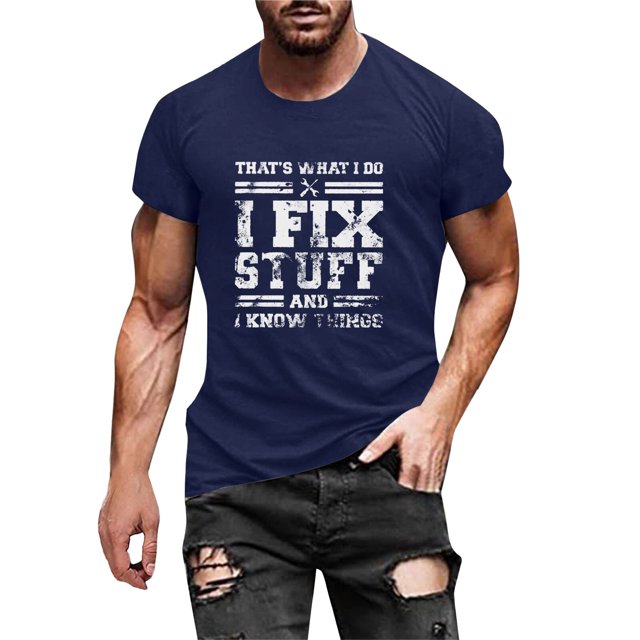 T-Shirt Homme T-Shirt Homme à Boutons Manches Courtes Haut Mode Décontracté Chemise Homme Bleu TG