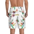 thumbnail image 2 of Yiaed Pretty Floral With Leaves for Men's Soft Sleep Pajama Short Lounging Pajama Shorts-Small, 2 of 8