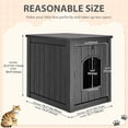 thumbnail image 4 of Cat Litter Box Enclosure, Hidden Litter Box with Openable Front Door, Outdoor Cat House Weatherproof, Side Table, Easy to Clean and Assembly, Dark Black.Product promotion event, 4 of 6