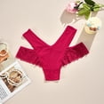 thumbnail image 2 of VONCOS Womens High Waist Lace Underwear - High Cut Panties for Everyday Comfort, Stretchy Polyester Spandex - Red, 1PC (S-XL),Size L, 2 of 9