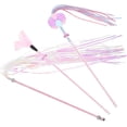thumbnail image 1 of IGUOHAO 3Pcs Cat Teaser Toy Interactive Feather Wand Stick Adorable Fairy Wand with Tassel Bells for Kitten Having Fun Exercise Playing, 1 of 9