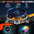 thumbnail image 6 of Minsxk Military 1.85‘’ Smartwatch for Men,with Bluetooth Answer Make Calls/120+ Sport Mode/30-Day Standby, Rugged Smartwatch Fits for Android and Iphone Devices（Two watch straps）, 6 of 7