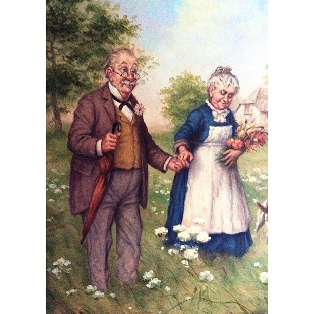 (Parejas mayores-Hg830) resina con forma para parejas personas mayores 30x40CM