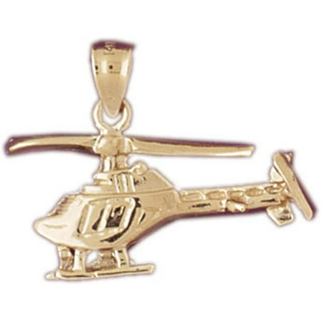 14K Yellow Gold Helicopter Pendant - 21 mm