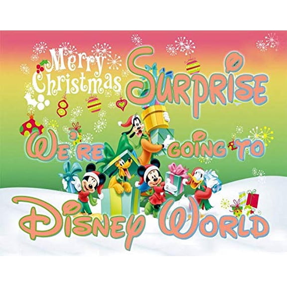 We're Going to Mickey World 30 Piece Card for Christmas in small Gold Gift Tin