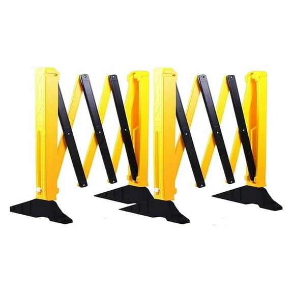 2PACK 9.0FEET Expandable Barricade Folding Security Gate Safety Barrier Mobile Barrier Gate Driveway gate for Construction Site Elevator Traffic Control Gate