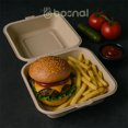 thumbnail image 5 of BOSNAL 6 inch Compostable Clamshell Boxes - Bulk Box of 500 Pcs (20 Sets of 25), 100% Bagasse, Eco-Friendly Disposable Takeout Containers for Hot & Cold Foods, Microwave Safe, 5 of 6