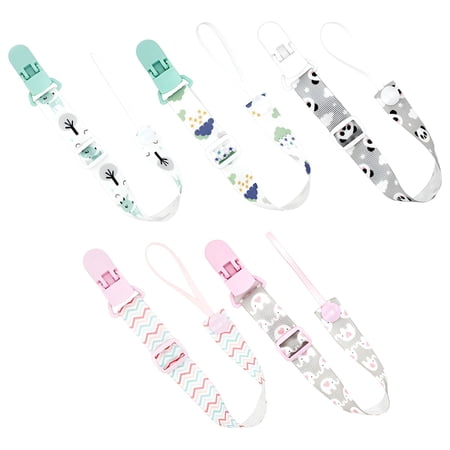 XIRQI 5Pcs Pacifier Clip,Easy to Clean, Maintains Hygiene Pacifier Holder,Soft and Skin-Friendly, Comfortable and Durable Binky Clips