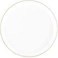 thumbnail image 1 of (80 PACK) EcoQuality 6.3" inch Round White Plastic Plates with Gold Rim Design - Disposable China Like Party Plates, Heavy Duty Dessert Plates, Dinner Plate, Salad, Wedding, Serveware, 1 of 5