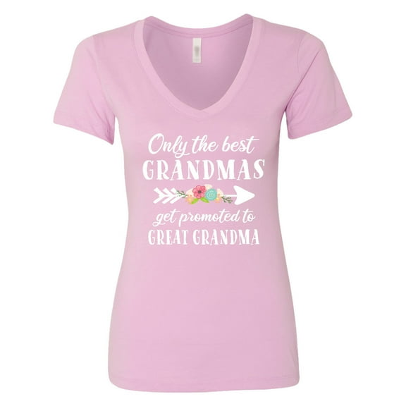 Inktastic Only the Best Grandmas Get Promoted to Great Grandma Women's V-Neck T-Shirt