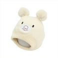 thumbnail image 2 of Godderr 2-6 Years Girls Boys Beanie Hat Cute Bear Fleece Lined Hood Winter Warm Hairball Knit Cap with Earflap for Baby Toddler, 2 of 7