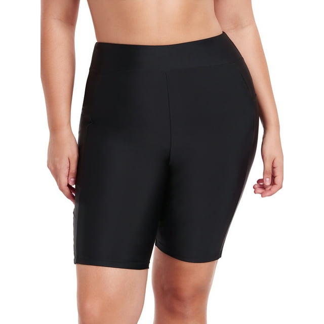 RELLECIGA Short de Bain Taille Haute 8 Pouces pour Femmes, Protection Solaire UV, Boardshort avec Doublure