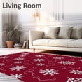 thumbnail image 2 of ODIKA 5' x 7' Machine Washable Non-Slip Area Rug, Christmas snowflake High Traffic Rug, Red, 605627, 2 of 7