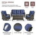thumbnail image 4 of PARKWELL 4 Pieces Outdoor Patio Furniture Set Wicker Rattan Swivel Glider Chairs Cushioned Sofa Dining Table All-Weather Conversation Sectional with Anti-Slip Cushions for Balcony, 4 of 8
