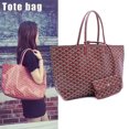 thumbnail image 4 of Bolso de mano de cuero de Pu para mujer bolso de hombro portátil de gran capacidad negro con caqui ZHCH, 4 of 5