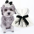 thumbnail image 5 of Flying Sleeves Pet Dress with V-neck - Black Bowknot Faux Pearl Costume for Small Dogs, 5 of 8