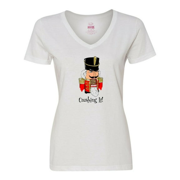 Inktastic Crushing It Nutcracker Women's V-Neck T-Shirt