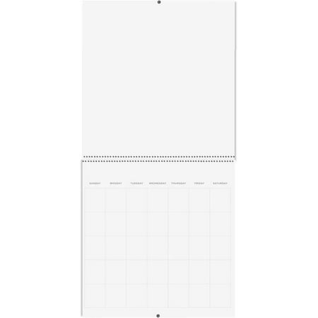 Reskid Blank Scrapbook Wall Calendar - 2-Pack - 80lb Cardstock - Undated, 12" x 12" Closed, 24" Open Size, Large Bookstore-Quality, Spiral-Bound Hanging Monthly Calendar for Kitchen & Office