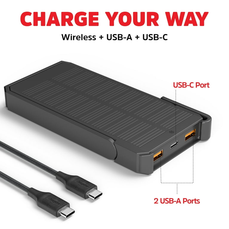 Energizer WeatherReady 10,000mAh Solar Power Bank for Outdoor & Emergency, Fast Charging USB & Type-C, Weatherproof Backup Battery Compatible with iPhone, Samsung, Tablets & More - Built-in Kickstand - Walmart.com Energizer WeatherReady 10,000mAh Solar Power Bank for Outdoor & Emergency, Fast Charging USB & Type-C, Weatherproof Backup Battery Compatible with iPhone, Samsung, Tablets & More - Built-in Kickstand - Walmart.com