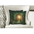 thumbnail image 4 of Ambesonne Green Throw Pillow Cover 2 Pack, Mystic Vivid Sun Beams, 20", Green and Brown, 4 of 6