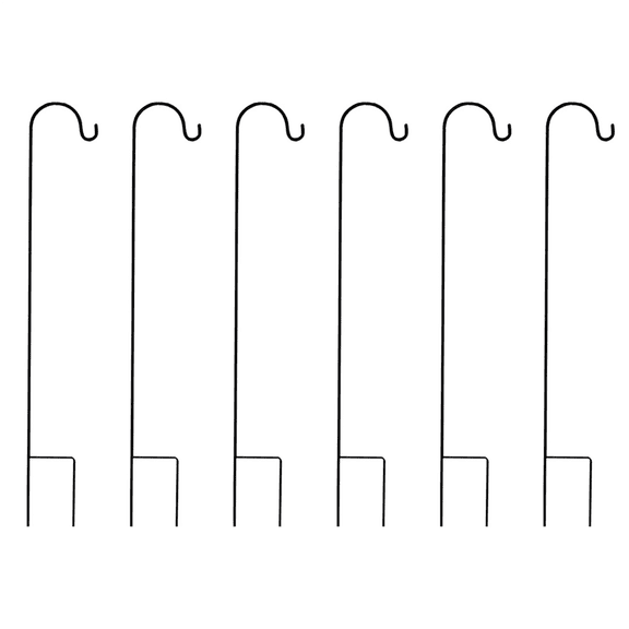 6X Shepherd Hooks Rust Garden Stake Outdoor Metal Plant Stand Hanger Bird Feeder Pole 120X10X1cm