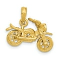 thumbnail image 3 of 14K Yellow Gold Charm Pendant Men'S 15 mm 19 3-D Moveable Motorcycle, 3 of 5