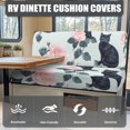 thumbnail image 4 of Black Cats and Flower RV Dinette Cushion Cover Sofa Split Seat Cover Stretch Camper Seat Cushion Slipcovers - Washable Camper Sofa Cover Furniture Protector for RV Car Bench, 4 of 7