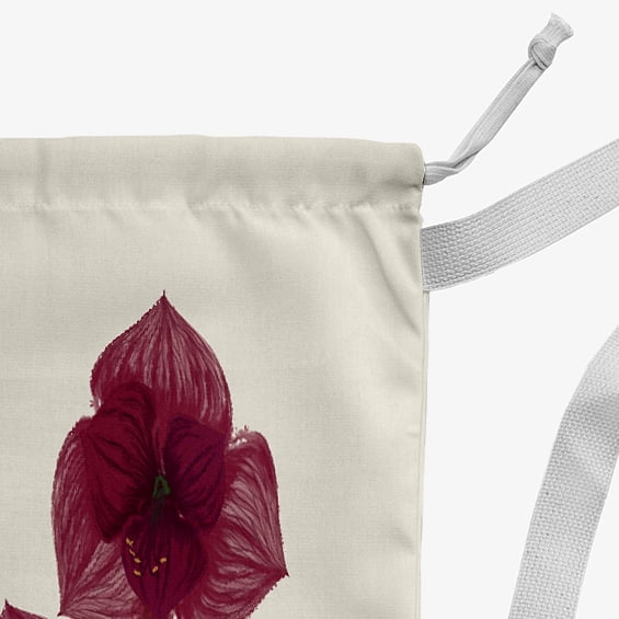 Simply Daisy Amaryllis 28 x 36 in Red Laundry Bag