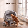 thumbnail image 3 of PetPivot AutoScooper 12 Self Cleaning Cat Litter Box, Automatic Litter Box with Open Top, Safety Sensors, Anti-Pinch, Easy Step, Dark Grey, 3 of 9