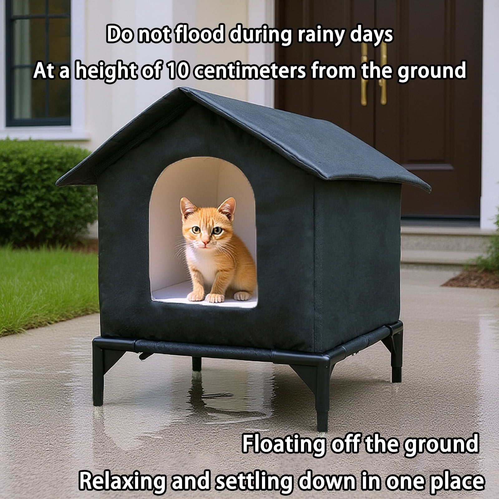 Weatherproofs Insulated Ferals Cats House Easy to Put Together,Selfwarming Shelter for Winter Outdoor Cats