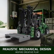 Military Forklift Truck Building Set, 1312 Pcs Heavy-Duty Shelf Lifted Truck Model Kit, APP & Remote Control Cargo Handling Vehicle Toy for Adults