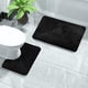 thumbnail image 4 of Juego de felpudos con diseño de hojas | Alfombras de baño de poliéster antideslizantes e impermeables | Estilo moderno (40 x 50 cm y 50 x 80 cm) | Felpudos de secado rápido para baño, salón, cocina, 4 of 8
