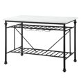 thumbnail image 4 of Miekor Furniture Mera White Marble Top & Gray Finish Kitchen Island 1717, 4 of 6