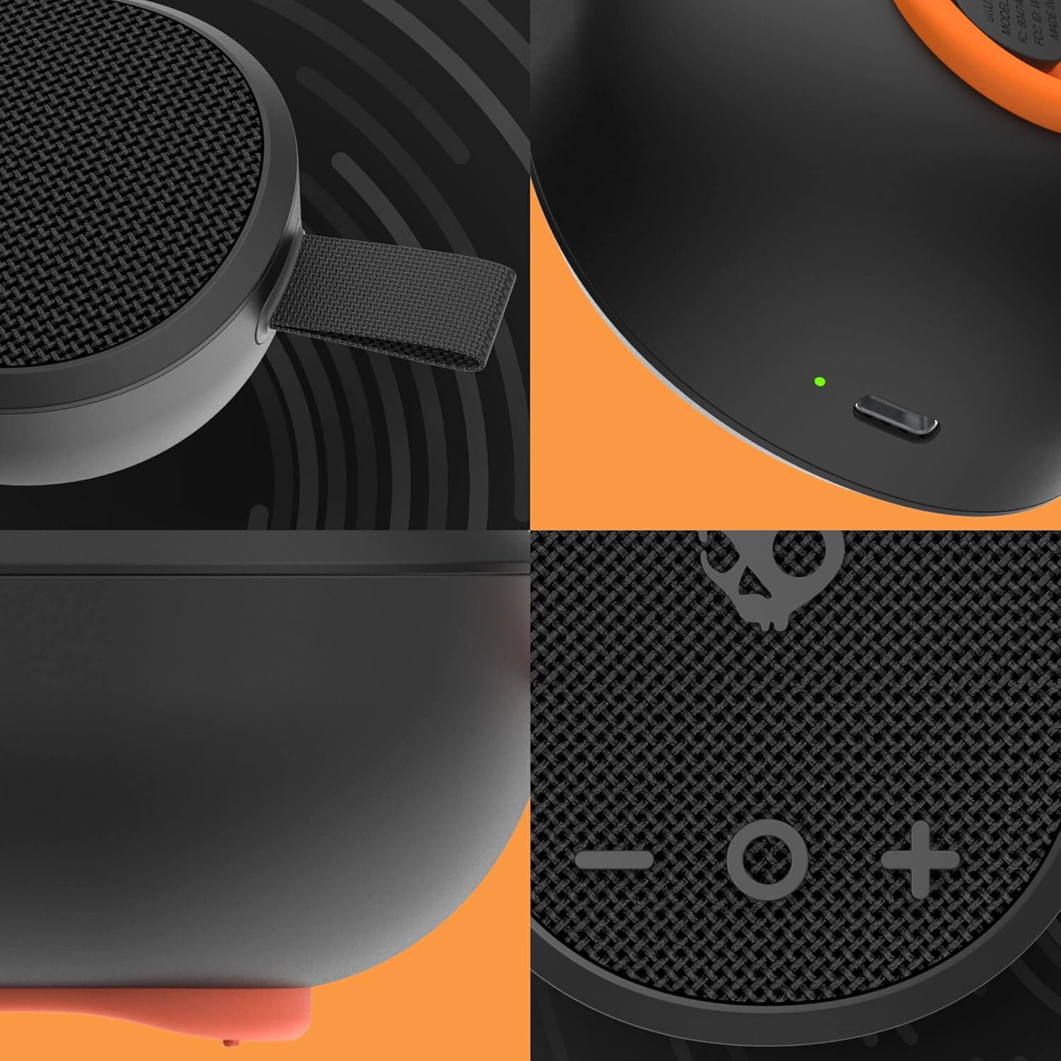 Skullcandy Ounce Bluetooth Speaker, IPX7 Waterproof, 16-Hour Battery, Portable with Carry Strap