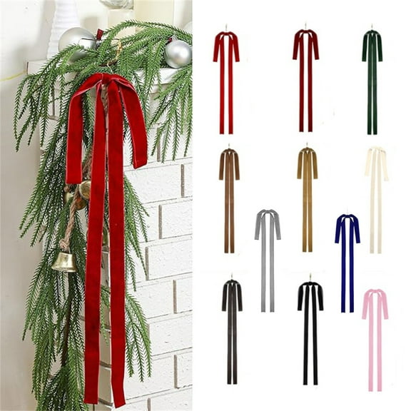 Xiwaer Velvet Bow Decoration Pendant, Christmas Atmosphere Decoration Bow, Christmas Decoration Ornaments, Royal Blue.