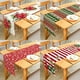 thumbnail image 2 of Merry Christmas Snowflakes Poinsettia Red Stripes Decorative Table Runner for Home Dining Table Festival Party Multiple Size, 2 of 3