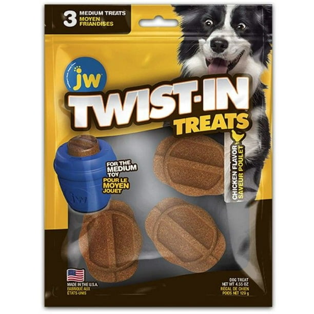 JW Pet Chicken Flavor TwistIn Treat Refills Medium 3 count Pack of 3