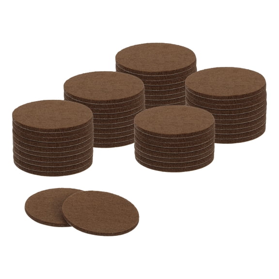 Round Felt Furniture Pads, 48Pack 2" Dia x 0.12" Thick Adhesive Backed Felt Non-slip Anti-scratch Felt Pads Chair Leg Protectors for Protecting Hardwood Floor, Brown