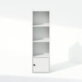 thumbnail image 4 of Furinno Luder 4-Tier Standing Shelf Bookcase with 1 Door Storage Cabinet, White, 4 of 6