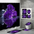 Valentine's Day 4 Pieces Shower Curtain Set With Rugs Shower Curtain