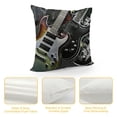 thumbnail image 4 of Shangniulu Popstar Party Throw Pillow Cushion Cover, Pile of Graphic Colorful Electric Guitars Rock Music Stringed Instruments, Decorative Square Accent Pillow Case, 4 of 5