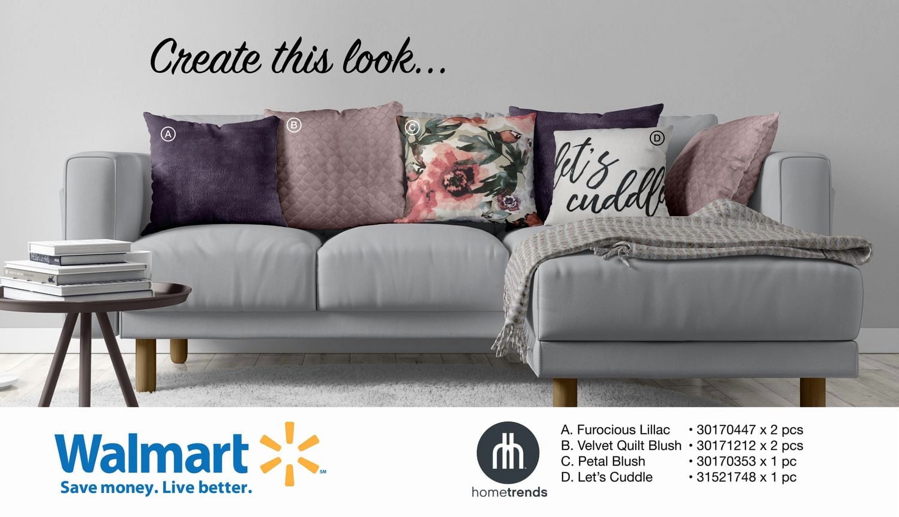 hometrends Coussin décoratif "Let's Cuddle" 18"x18"