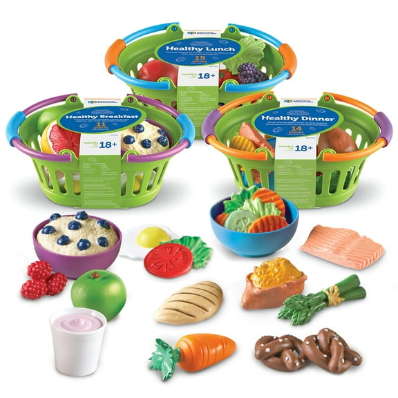 Learning Resources New Sprouts Healthy Basket Bundle, Play Food, Ages 18mos 