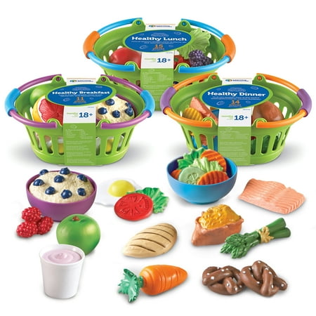 Learning Resources New Sprouts Healthy Basket Bundle, Play Food, Ages 18mos+