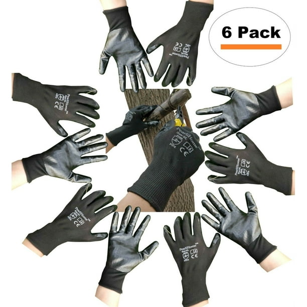 PearliHome Black Nitrile Bulk Work Gloves with grip all purpose