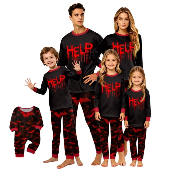 Racifhz Family Matching Halloween Pajamas Set Cute Pumpkin Print Loungewear Long Sleeve Sleepwear Top and Pants Holiday Outfits Halloween Gifts for Family Adults