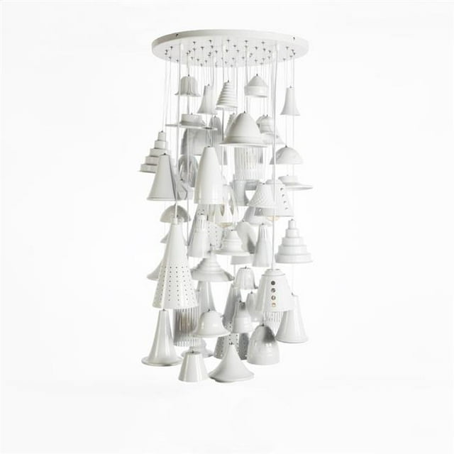 Control Brands LI1030WHT The Assissi Chandelier, White - 71 in.