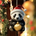 thumbnail image 5 of Christmas Cute Cartoon Panda Pattern Print Hanging Home Tree Pendant Christmas Tree Pendant Window Sill Car Pendant Backpack Pendant Christmas Home Decor 3.15 Inch, 5 of 6