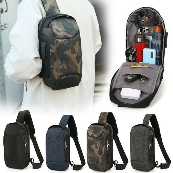 Xihbxyly Solo Productos Fabricados En Estados Unidos Mochila Multifunción de Gran Capacidad para Hombre, Bolso de Hombro, Bolso de Pecho Antirobo