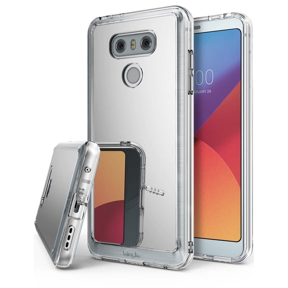 Ringke Mirror Case Compatible with LG G6, Bright Reflection Radiant Luxury Mirror Back Cover - Silver